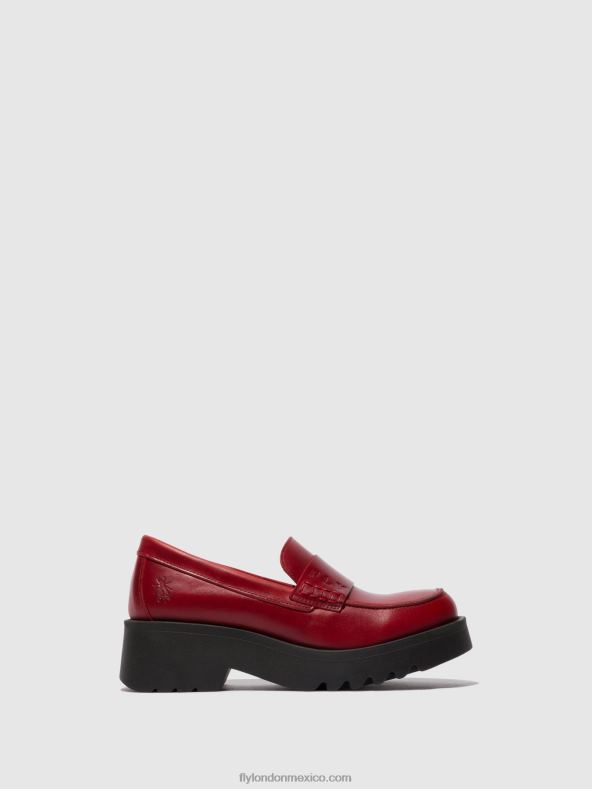 rojo 2LT8B674 mocasines zapatos maus791 Fly London mujer