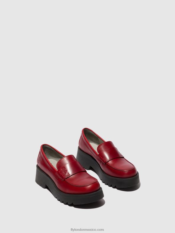 rojo 2LT8B674 mocasines zapatos maus791 Fly London mujer