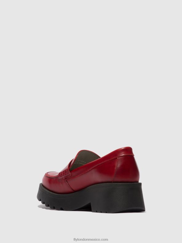 rojo 2LT8B674 mocasines zapatos maus791 Fly London mujer