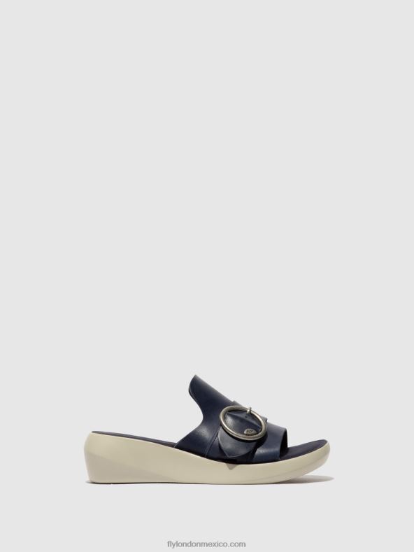 azul 2LT8B379 mules con hebilla beyd925 Fly London mujer