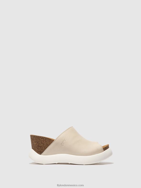 blanquecino 2LT8B365 mules sin cordones gino966 Fly London mujer