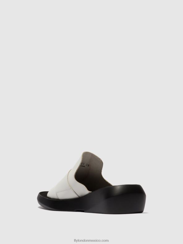 blanquecino 2LT8B380 mules con hebilla beyd925 Fly London mujer