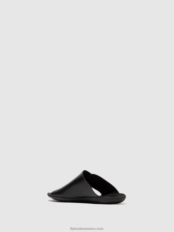 brida negra 2LT8B384 mules con punta abierta mica758 Fly London mujer
