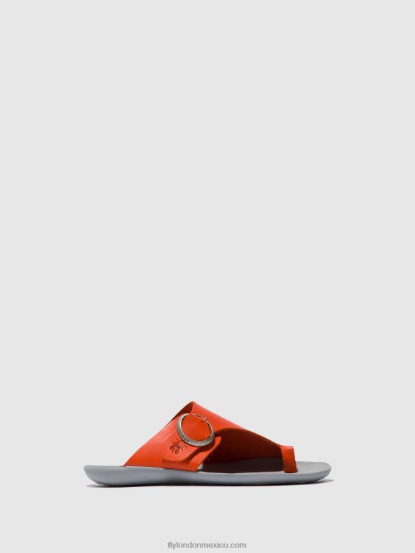 coral 2LT8B383 mules con punta abierta mica758 Fly London mujer