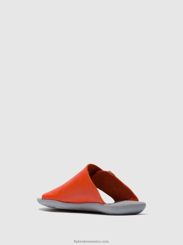 coral 2LT8B383 mules con punta abierta mica758 Fly London mujer