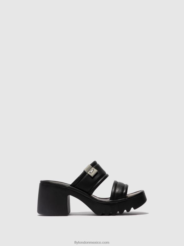 negro 2LT8B362 mules sin cordones mava432 Fly London mujer