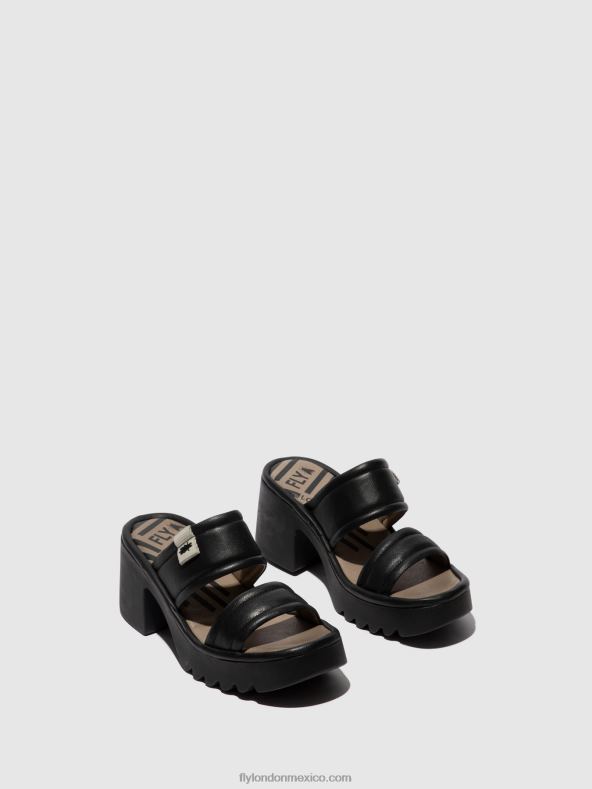 negro 2LT8B362 mules sin cordones mava432 Fly London mujer