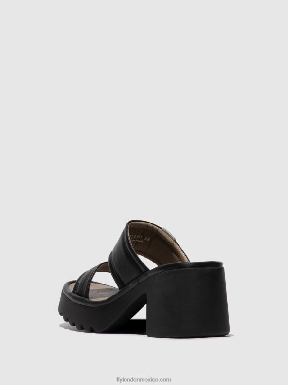 negro 2LT8B362 mules sin cordones mava432 Fly London mujer