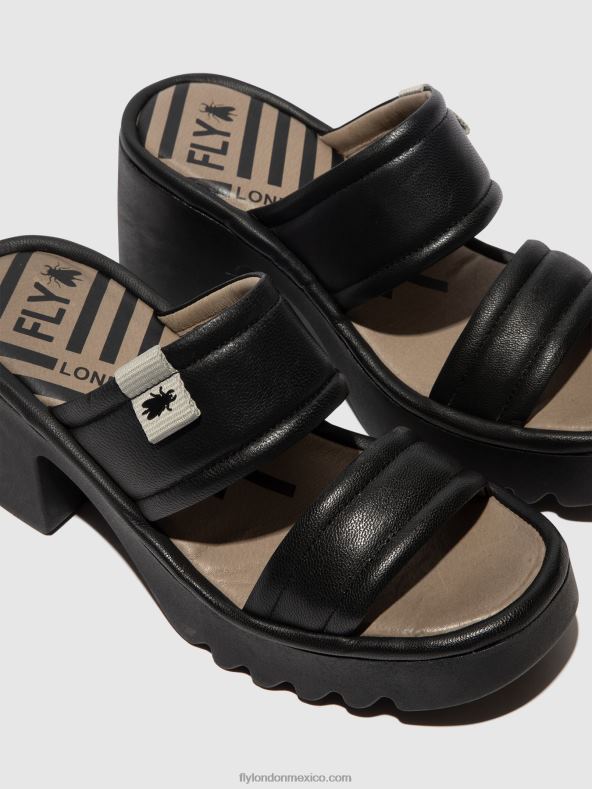 negro 2LT8B362 mules sin cordones mava432 Fly London mujer