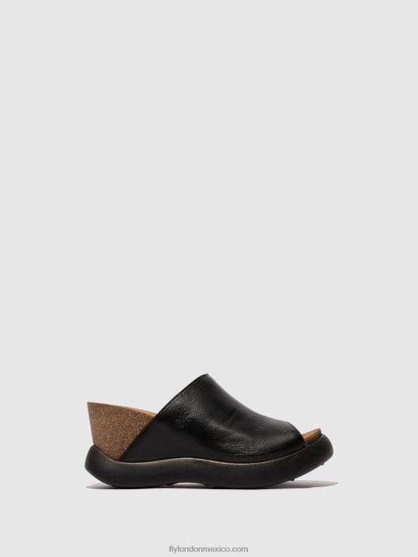 negro 2LT8B366 mules sin cordones gino966 Fly London mujer