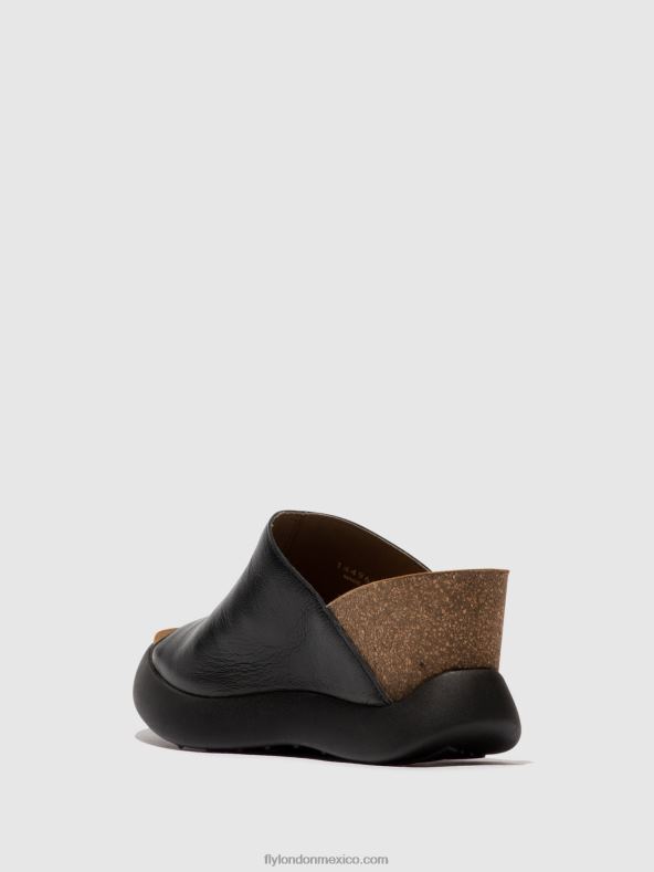 negro 2LT8B366 mules sin cordones gino966 Fly London mujer