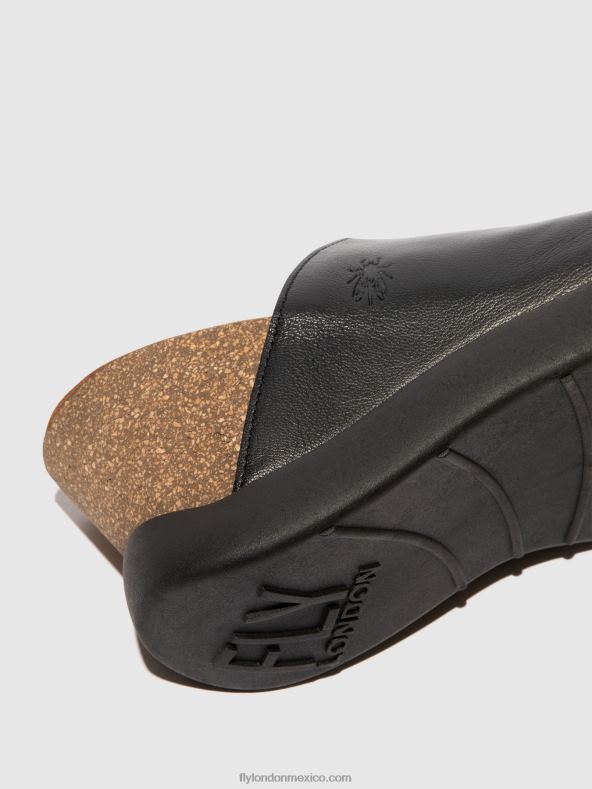 negro 2LT8B366 mules sin cordones gino966 Fly London mujer