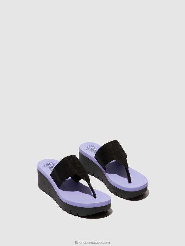 negro (viola) 2LT8B361 mules sin cordones yomu725 Fly London mujer