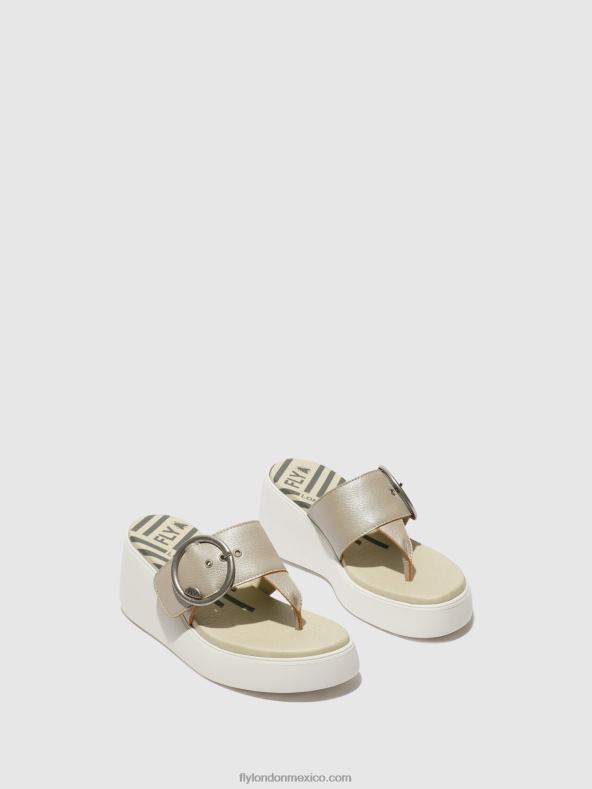 plata 2LT8B374 mules con hebilla dafi938 Fly London mujer