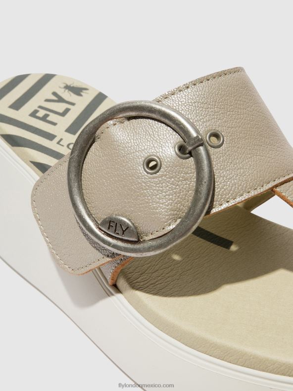 plata 2LT8B374 mules con hebilla dafi938 Fly London mujer