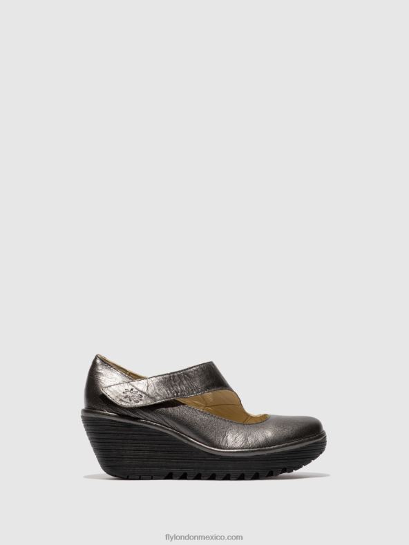grafito 2LT8B703 zapatos cuña yasi682 Fly London mujer