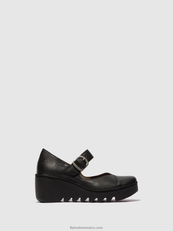 negro 2LT8B620 zapatos con hebilla baxe428 Fly London mujer