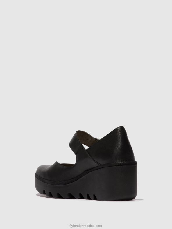 negro 2LT8B620 zapatos con hebilla baxe428 Fly London mujer