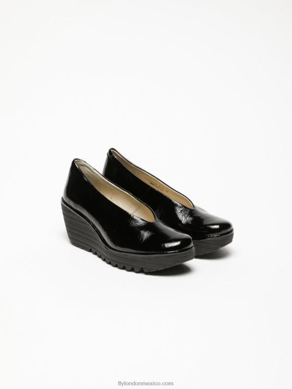 negro 2LT8B697 zapatos de salón clásicos yaz luxor Fly London mujer