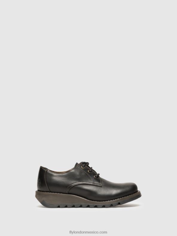 negro 2LT8B698 zapatos derby simb389 Fly London mujer