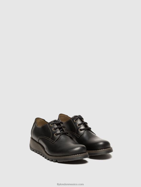 negro 2LT8B698 zapatos derby simb389 Fly London mujer