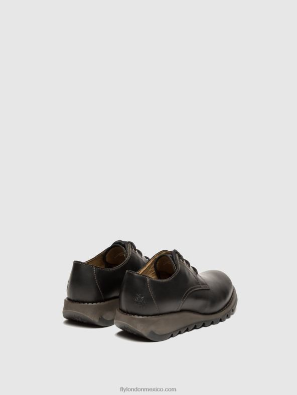 negro 2LT8B698 zapatos derby simb389 Fly London mujer