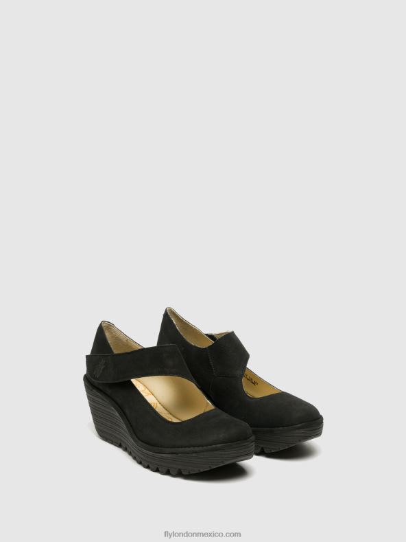 negro 2LT8B699 zapatos cuña yasi682 Fly London mujer