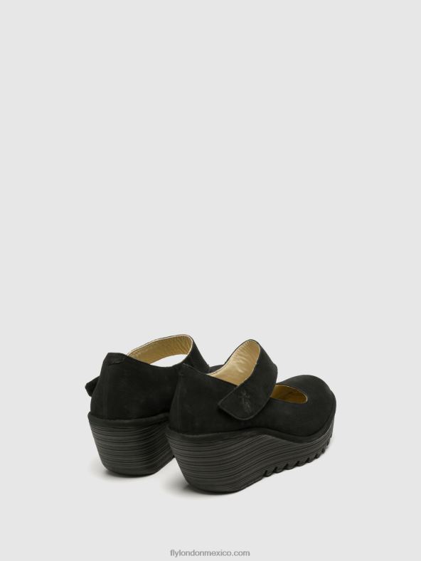 negro 2LT8B699 zapatos cuña yasi682 Fly London mujer