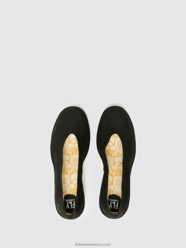 negro 2LT8B700 zapatos de cuña yaz Fly London mujer