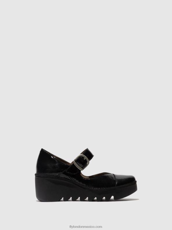 negro lujo 2LT8B621 zapatos con hebilla baxe428 Fly London mujer