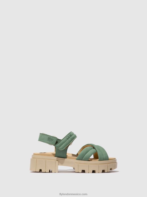 Jade verde 2LT8B546 sandalias destalonadas jada854 Fly London mujer