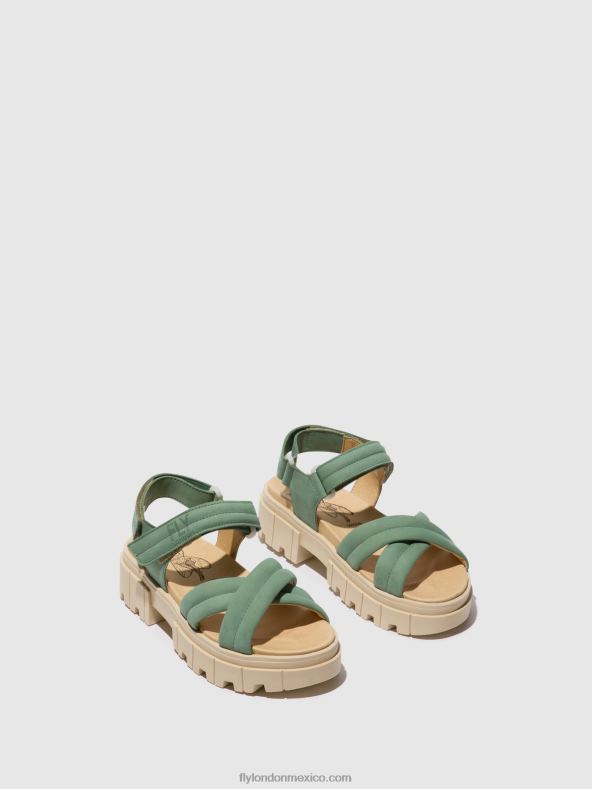 Jade verde 2LT8B546 sandalias destalonadas jada854 Fly London mujer