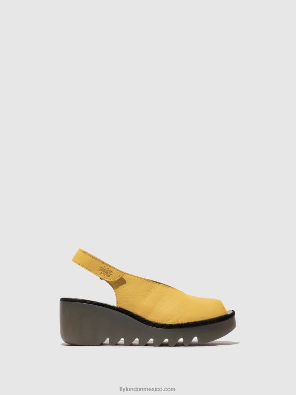 amarillo 2LT8B466 sandalias destalonadas baye386 Fly London mujer