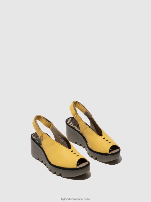 amarillo 2LT8B466 sandalias destalonadas baye386 Fly London mujer