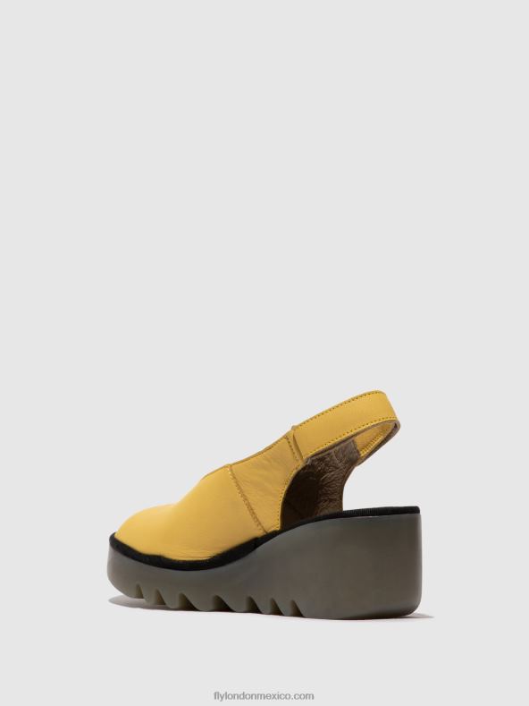 amarillo 2LT8B466 sandalias destalonadas baye386 Fly London mujer