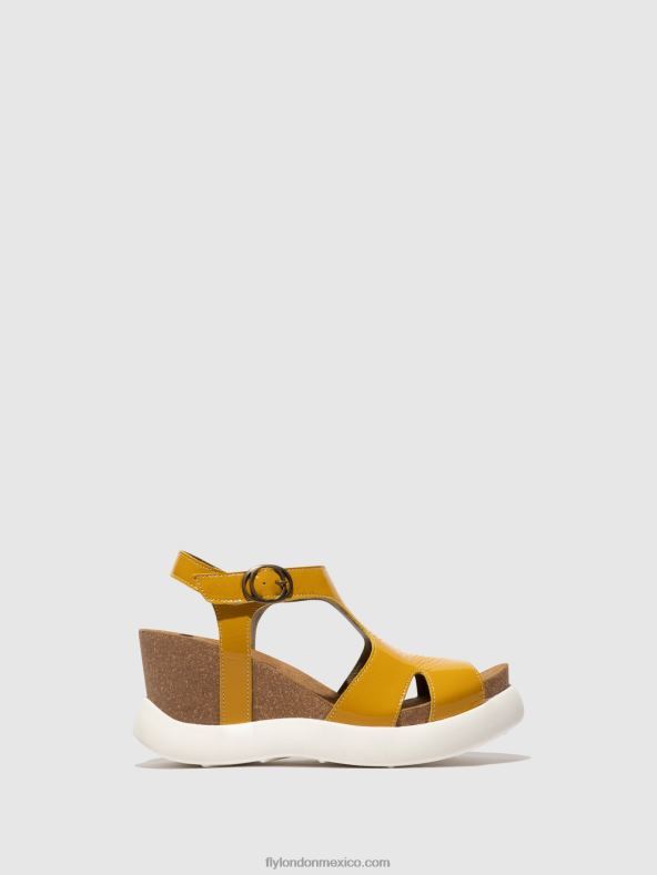 amarillo 2LT8B496 sandalias hebilla gova962 Fly London mujer