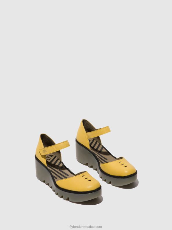 amarillo 2LT8B505 sandalias con tira al tobillo biso305 Fly London mujer