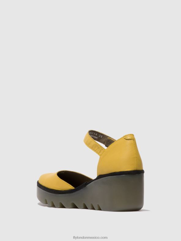 amarillo 2LT8B505 sandalias con tira al tobillo biso305 Fly London mujer