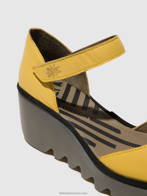 amarillo 2LT8B505 sandalias con tira al tobillo biso305 Fly London mujer