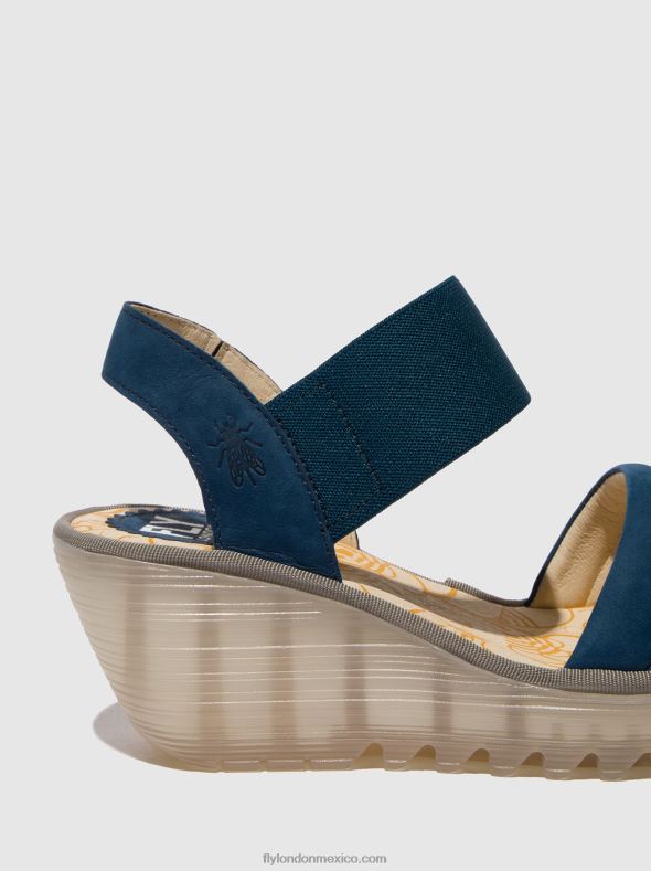 azul 2LT8B433 sandalias con tira trasera yiko414 Fly London mujer