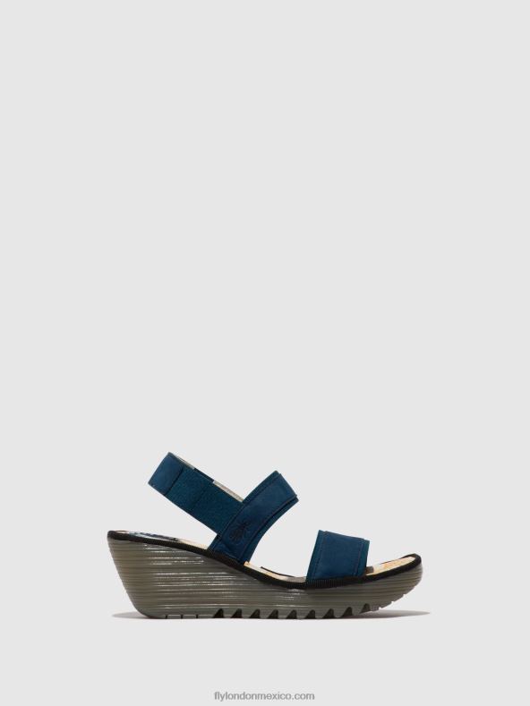 azul 2LT8B438 sandalias destalonadas yaco416 Fly London mujer