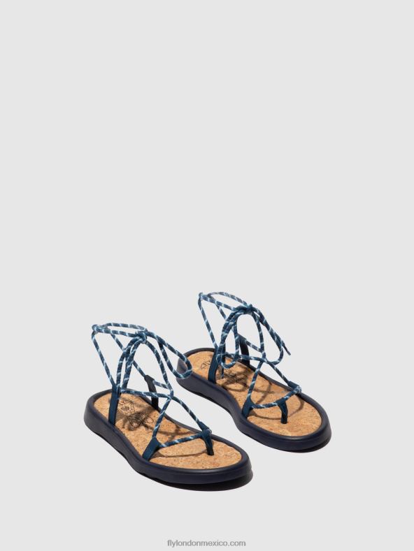 azul 2LT8B551 sandalias con cordones tace874 Fly London mujer