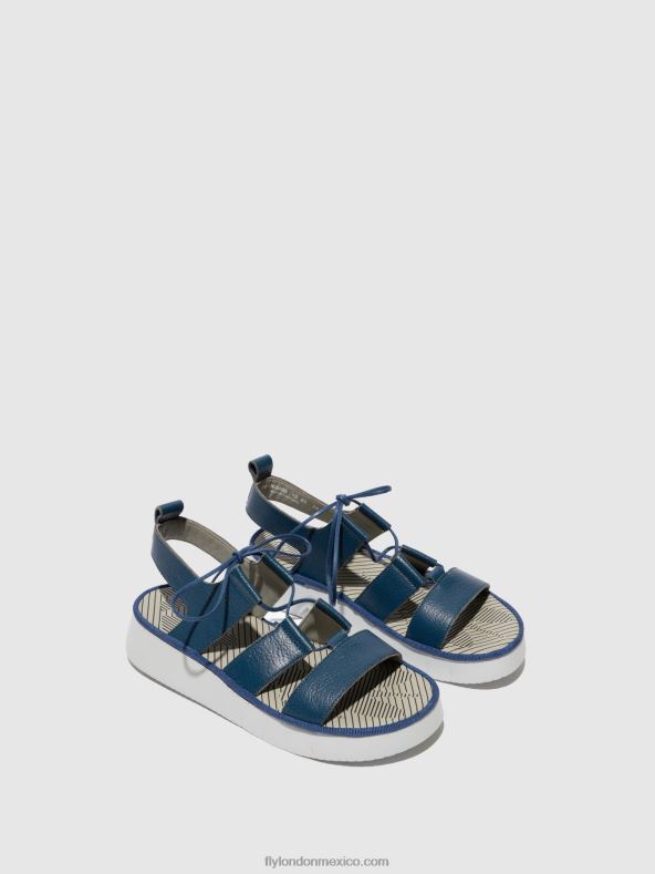 azul 2LT8B571 sandalias tiras caio363 Fly London mujer