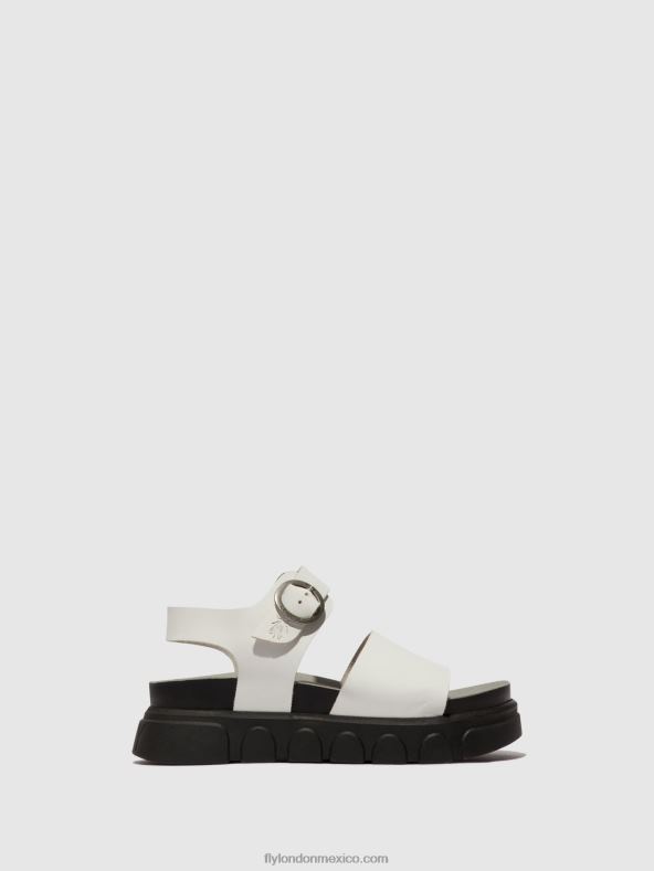 blanquecino 2LT8B507 sandalias con correa en el tobillo cree947 Fly London mujer