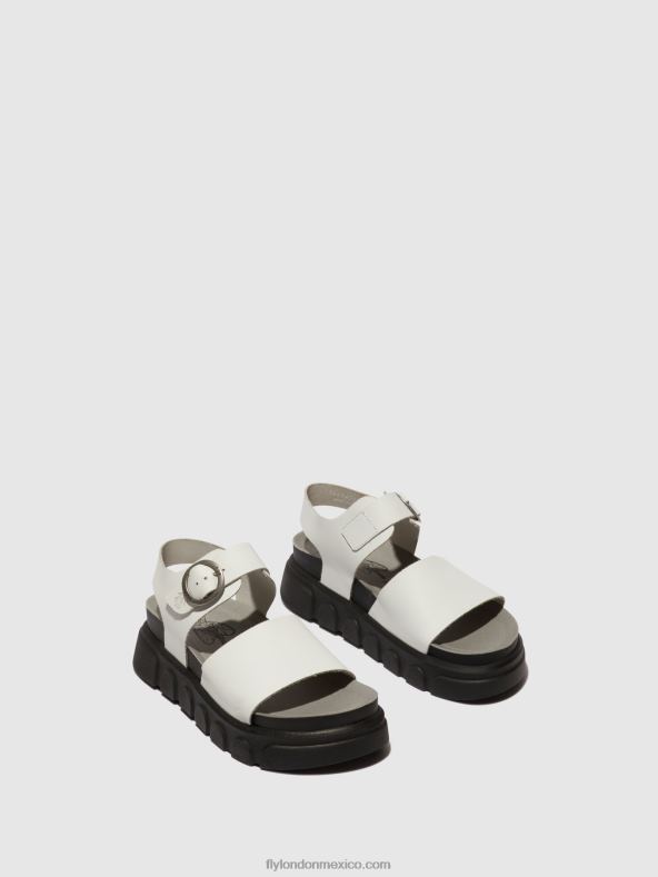 blanquecino 2LT8B507 sandalias con correa en el tobillo cree947 Fly London mujer