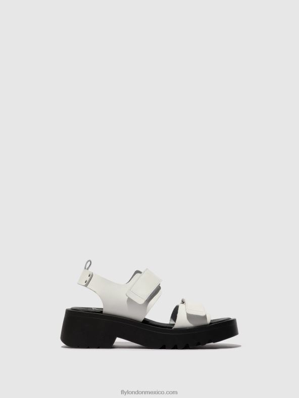 blanquecino 2LT8B532 sandalias velcro meka857 Fly London mujer