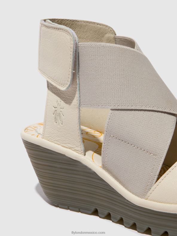 blanquecino 2LT8B558 sandalias cruzadas yuba385 Fly London mujer
