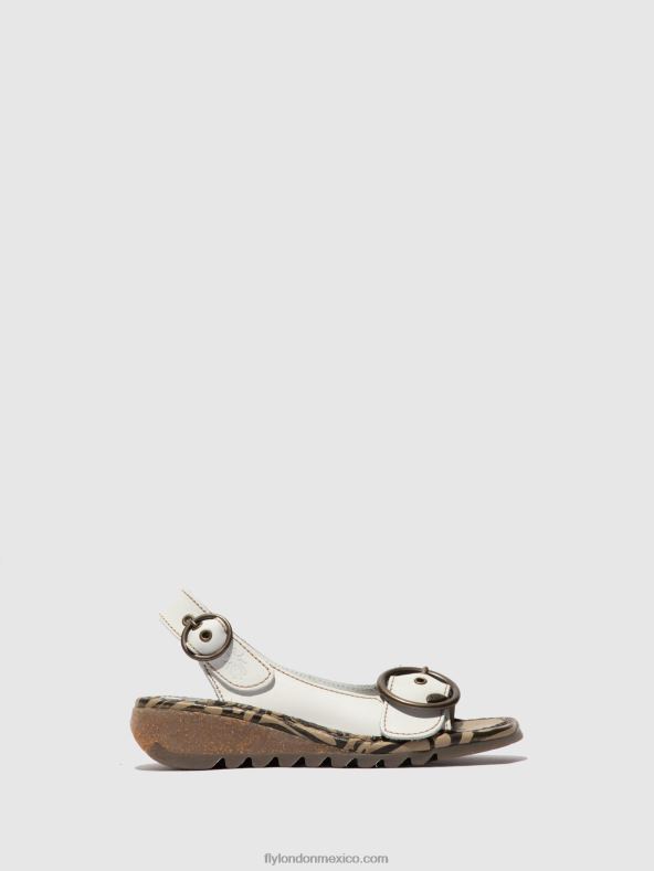 blanquecino 2LT8B614 sandalias con hebilla tram723 Fly London mujer