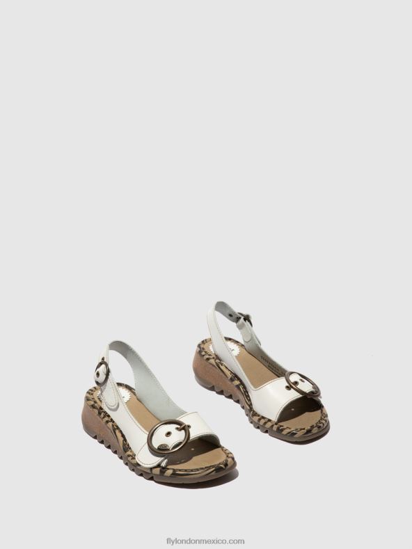 blanquecino 2LT8B614 sandalias con hebilla tram723 Fly London mujer