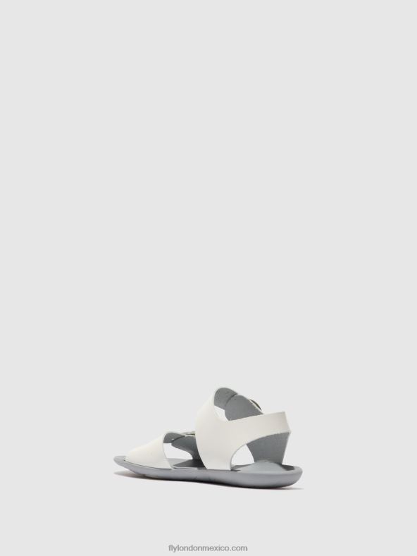 brida blanca 2LT8B596 sandalias hebilla masa757 Fly London mujer